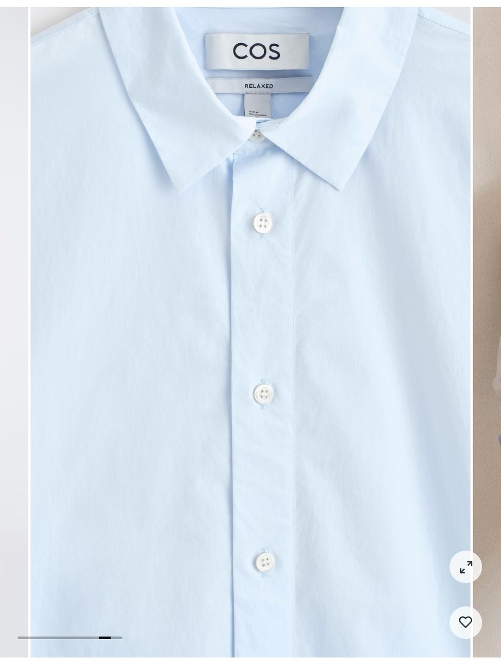 COS Light Blue Relaxed Cotton Shirt